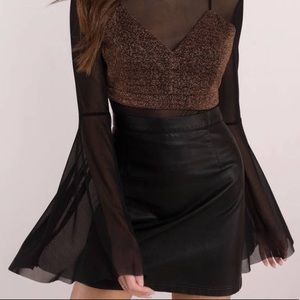 Fashion Nova sheer bell sleeve top